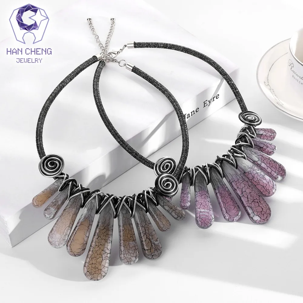 Новый Модный ручной работы чокер HanCheng из Проволочной веревки с драгоценными