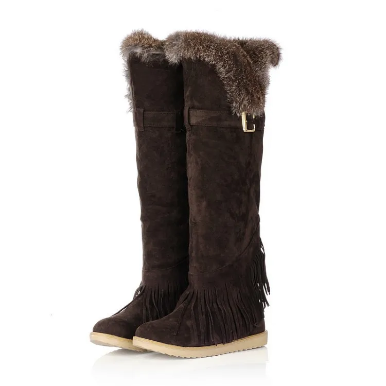 Коричневый Зимние высокие дамские сапоги femininas ботильоны botas masculina zapatos botines mujer chaussure femme shoes 1889 - Цвет: Коричневый