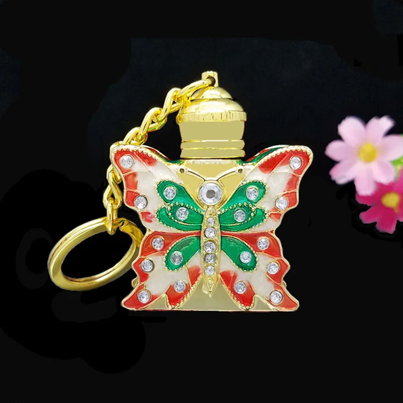 Retro Metal and Glass Empty Women Perfume Bottle Container Refillable Essential Oil Bottle Portable Lady Gift 3ml F154