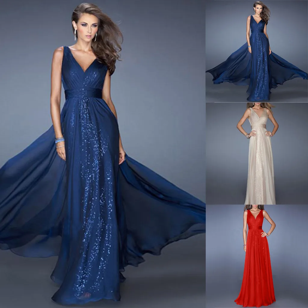 Женское длинное кружевное платье с V образным вырезом|Женские платья| |