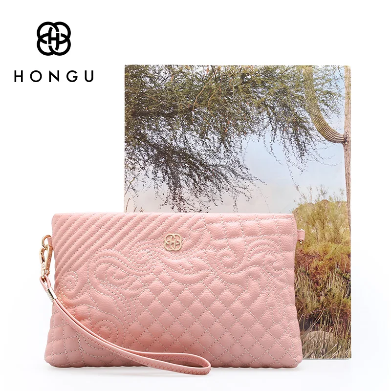 HONGU Luxury Genuine Cow Leather Evening Bag Women Messenger Shoulder Handbag Chain Business Wallet Functional Beach Storage | Багаж и