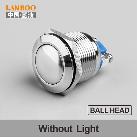 Ball Head LANBOO 1NO Мгновенный Переключатель 19 мм Кнопка с плоской/высокой/шаровой формы без лампы - Цвет: Ball Head