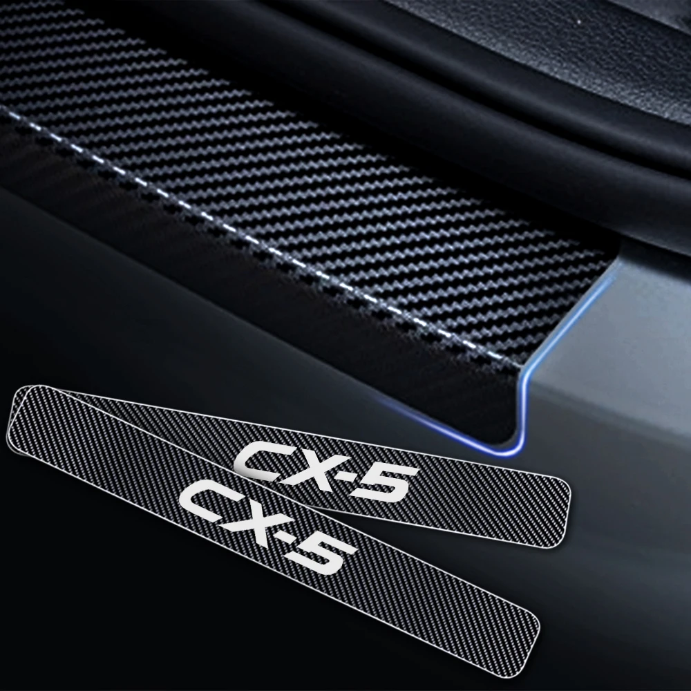 Автомобильный Стайлинг для MAZDA CX 5 CX-5 CX5 виниловые наклейки из углеродного волокна, защита порога автомобиля, защита порога, автомобильные аксессуары, 4 шт