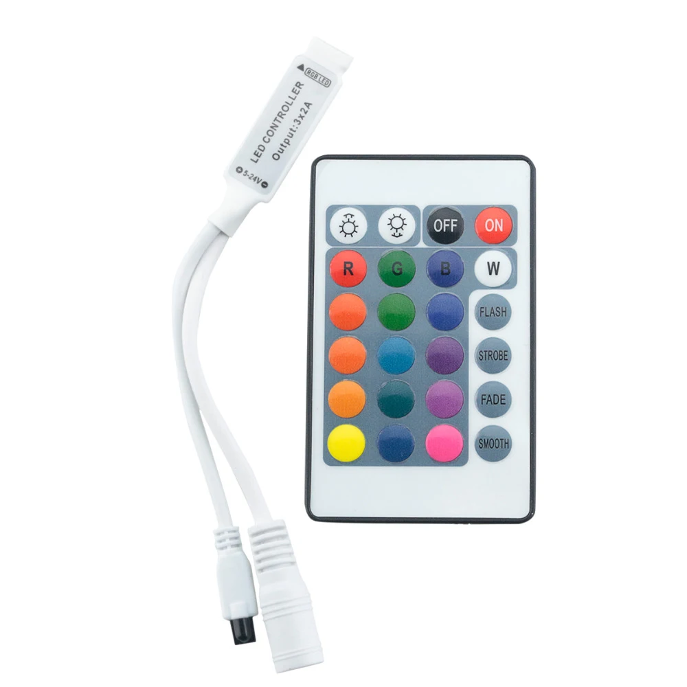 LED RGB контроллер DC12V мини 24 ключа ИК пульт дистанционного управления и приемник