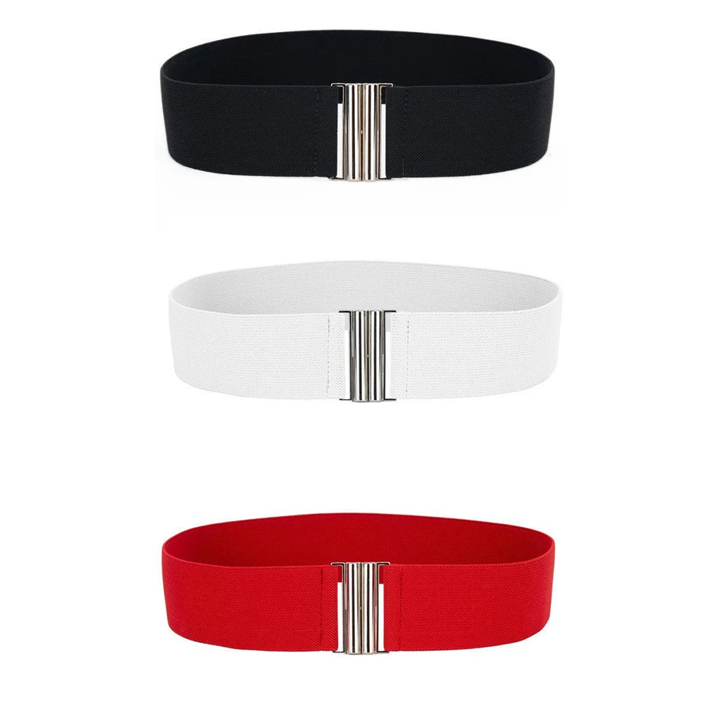 Широкий эластичный корсет с серебряной пряжкой 1 шт.|silver buckle|apparel accessorieswaist belt |