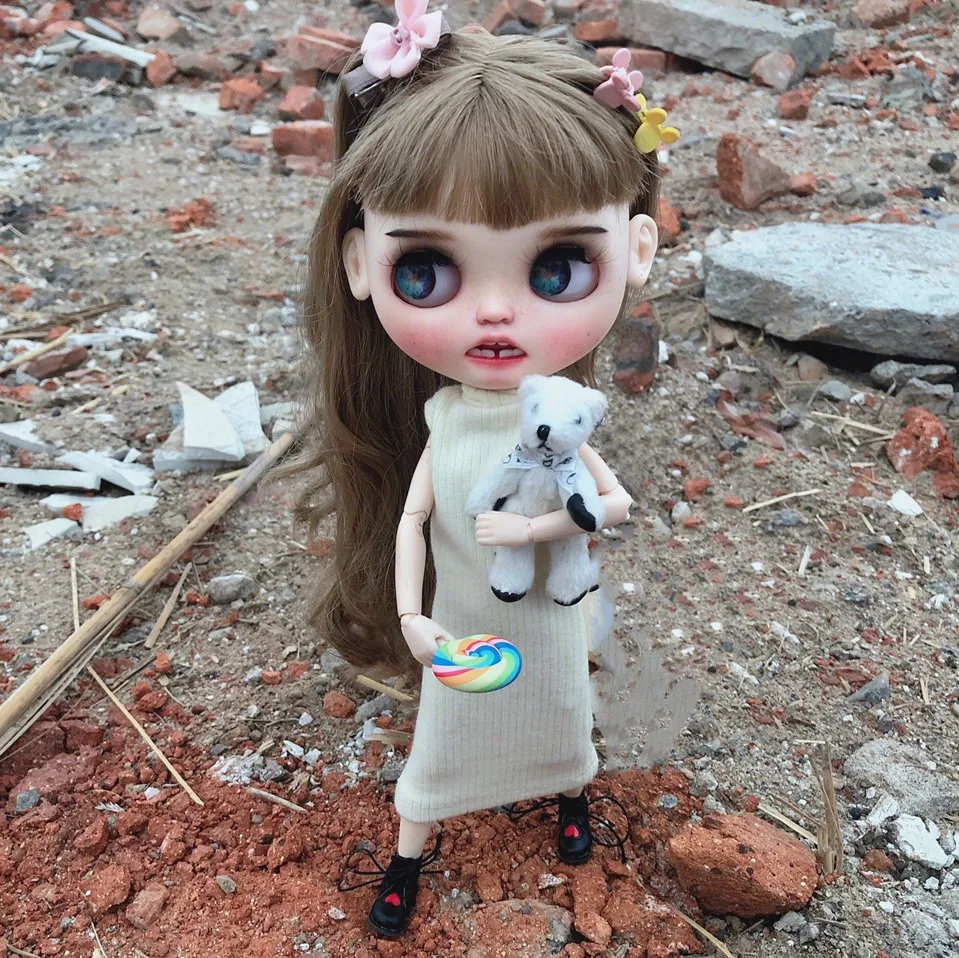 Длинные серые волосы макияж blyth кукла 1/6 BJD 30 см куклы игрушки 19 суставов высокое качество китайская Кукла BJD шаровая шарнирная Кукла Детская тема