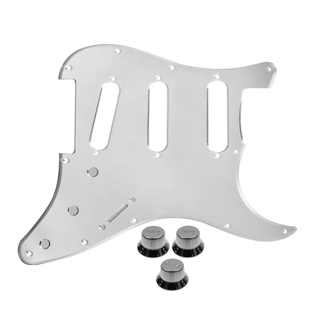 FLEOR серебряное зеркало гитарная накладка SSS 11 Отверстие 2T1V ручки для ST Аксессуары