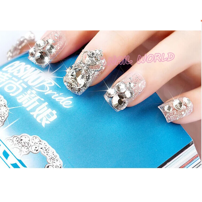 

SS3 Nail Rhinestones 1440pcs/lot Clear Crystal Flat Back Non Hotfix Glitter Nail Clothing Accessories,3D Nail Art Decorations