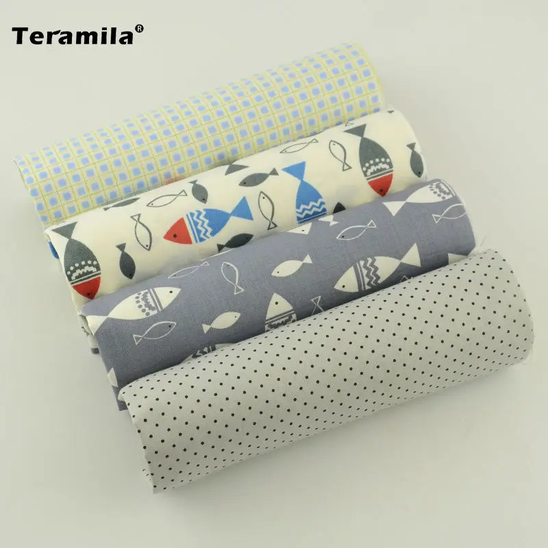 Лоскутная 4 цвета предрезка кусок метр ткань 100% хлопок плотный и мягкий домашний