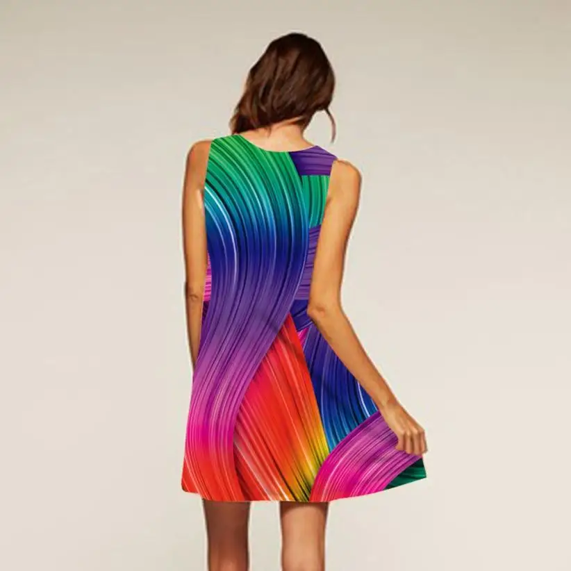 Женское платье без рукавов KANCOOLD винтажное свободное в стиле бохо с 3D цветочным