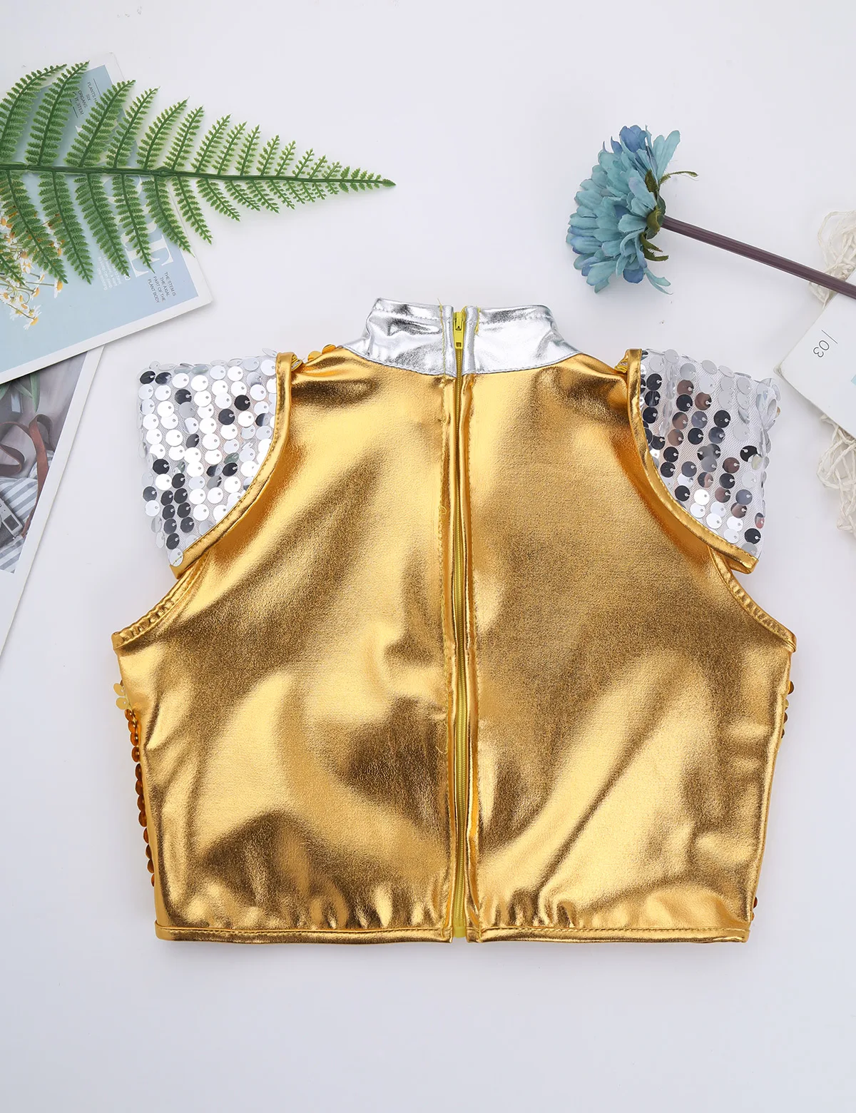 New Sequins Kids Jazz Dance Modern Cheerleading Costumes Hip Hop Girls Crop Top And Pants for Stage Performance Wear |