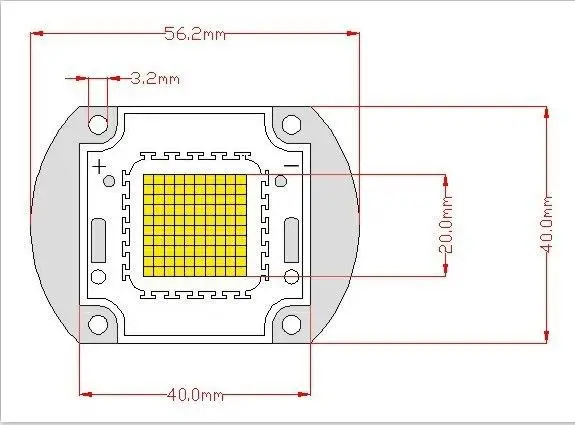 45 мил 20 Вт Высокая мощность СИД SMD чипы КУД белый 6000K 6500K 2200LM Светодиодная лампа