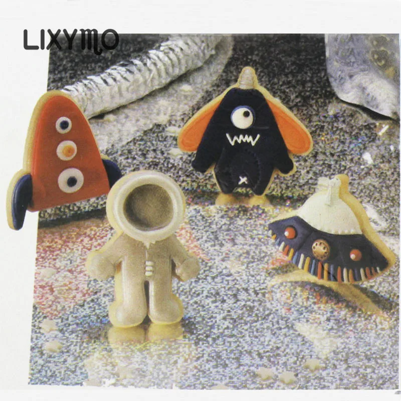 LIXYMO, 4 шт., космический корабль, помадка, плунжерные формы, формочки для печенья, сахара, ремесло, сделай сам, формы для украшения торта