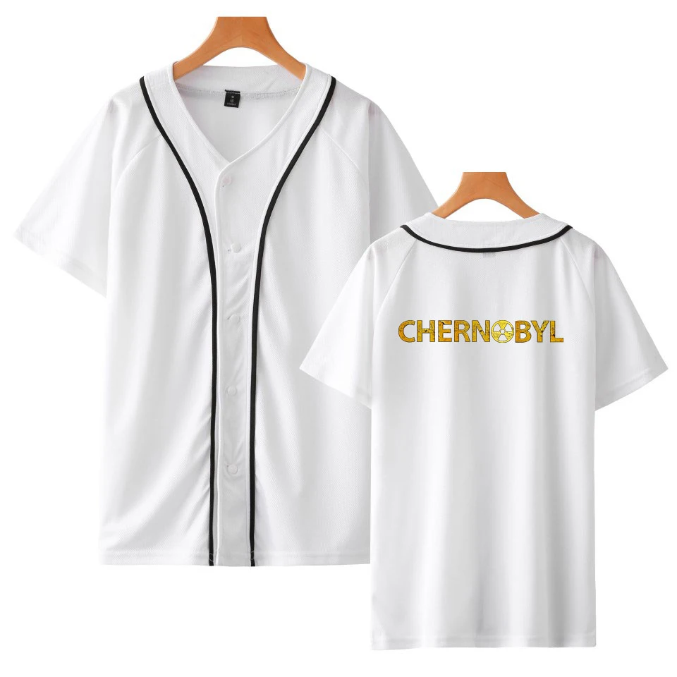 2019 чернобыльской Бейсбол Для мужчин футболка с открытыми черно-белые Кей-поп