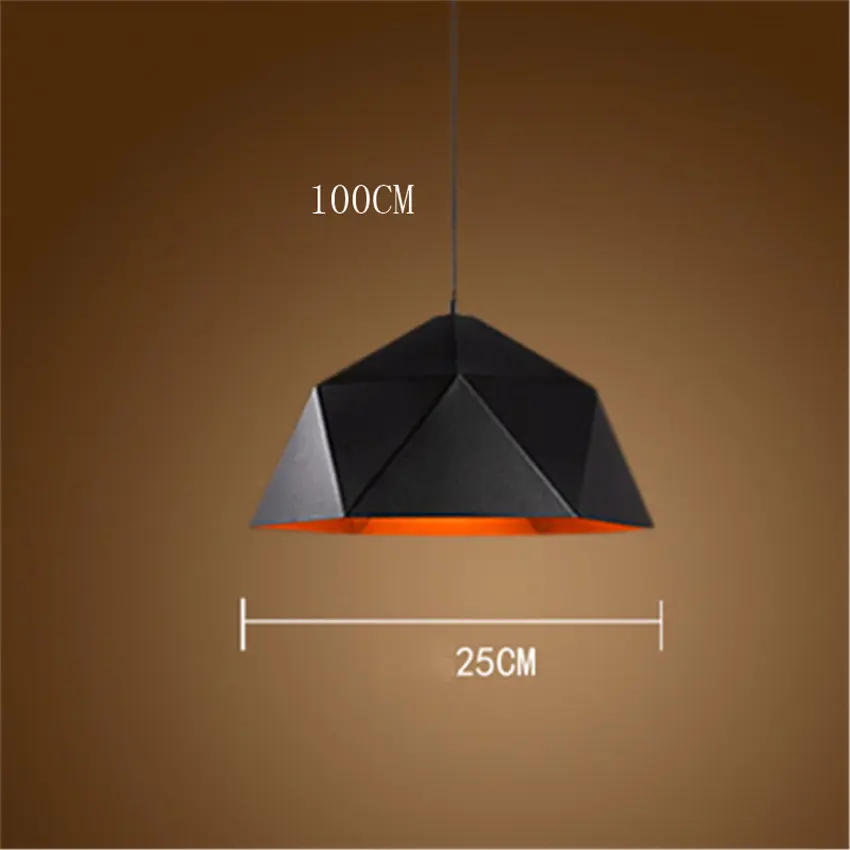 Black 25CM Vinatge, чердак, светодиодный светильник для люстры, промышленное украшение, железный подвесной светильник, светодиодный подвесной светильник для дома, Кухонные светильники, светильник - Цвет корпуса: Black 25CM