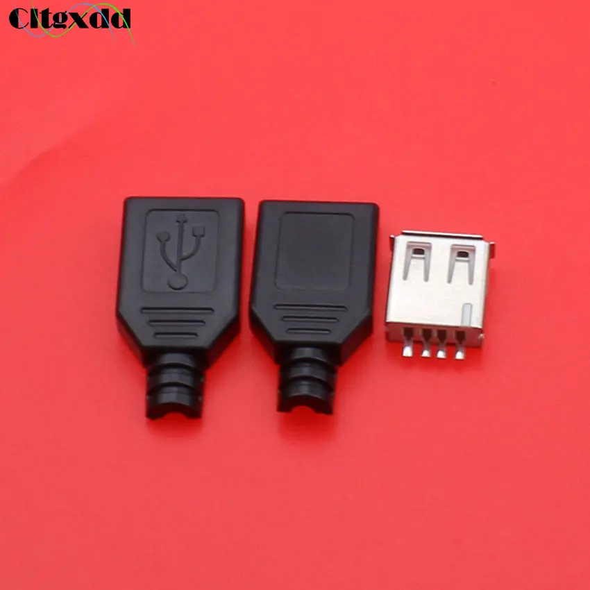 Cltgxdd 1 шт. USB-разъем сделай сам 2 0 интерфейс зарядки 3 в Черный USB-адаптер сборе