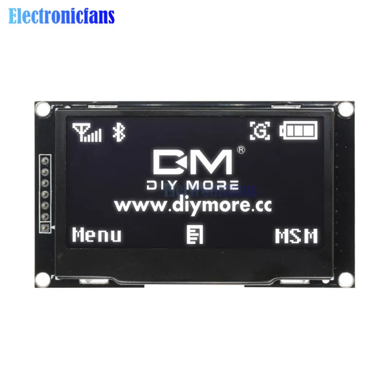 Белый Белый/синий/зеленый/желтый 2,4" дюймовый ЖК-экран 128X64 OLED дисплей модуль IIC IEC SPI серийный SSD1309 128*64 для Arduino C51 STM32 - Цвет: Белый