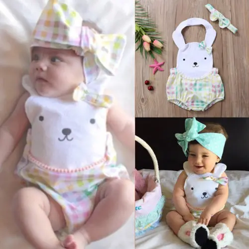 Милая Одежда для новорожденных девочек кролик Цветочный стиль унисекс детская