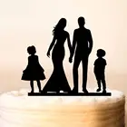 Топпер для семейного свадебного торта, топпер для торта с силуэтом невесты, жениха и маленькой девочки, свадебные украшения для МР и миссис