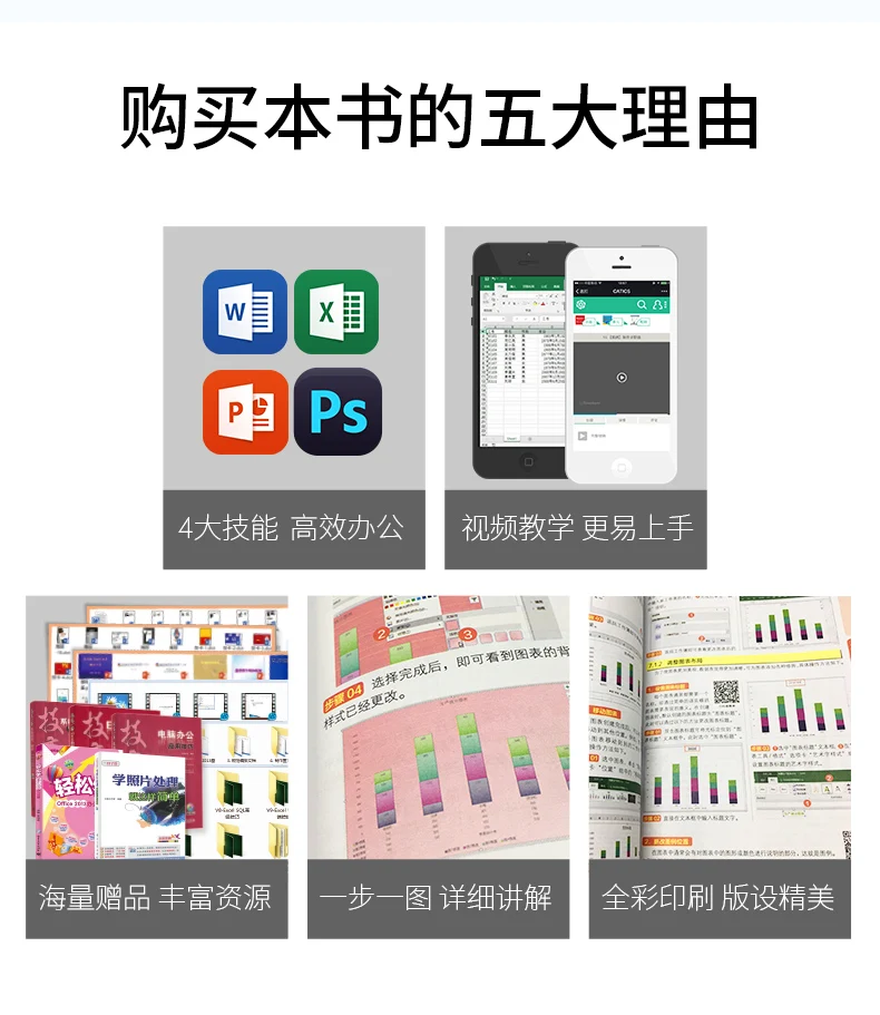 Новинка; Лидер продаж 1 шт. Word/Excel/PPT/Photoshop Офисные программы учебная книга узнать к компьютеру автоматизации делопроизводства программного обеспечения книги