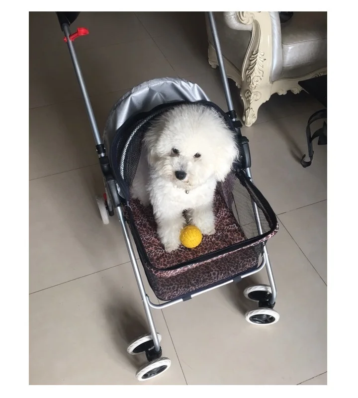Dog Trailer Vegetable Dog Car Two-wheeled Car Small Dog Walking Pet Car Cat and Dog Out of The Wagon Folding Cart