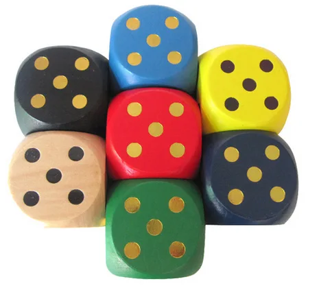 BOHS семь цветов деревянные кости 3 см 1 шт|dice boxes|dice picturewooden dice |