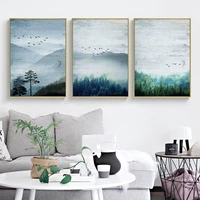 nordic style posters and prints forest landscape canvas painting nature birds modern home decoration living room wall artwork