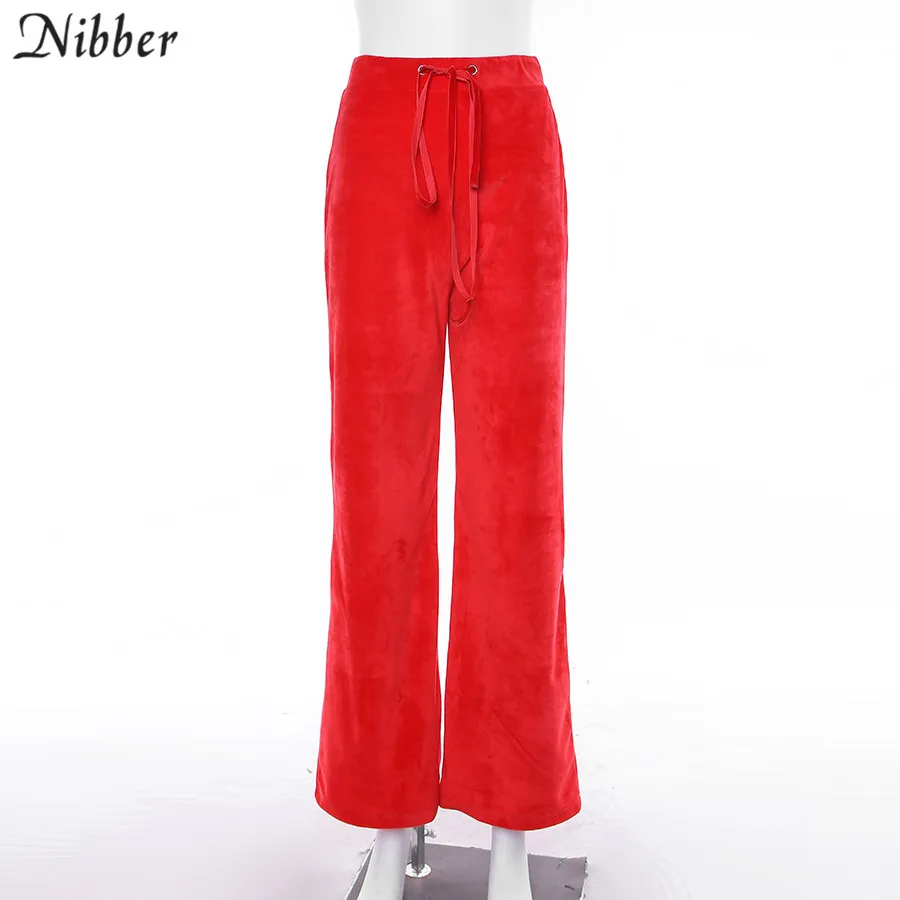 Nibber, высокая уличная мода, повседневные, одноцветные, широкие, брюки, для женщин,, Осенние, модные, для офиса, для девушек, свободный низ, тонкие, мягкие, брюки, femme mujer