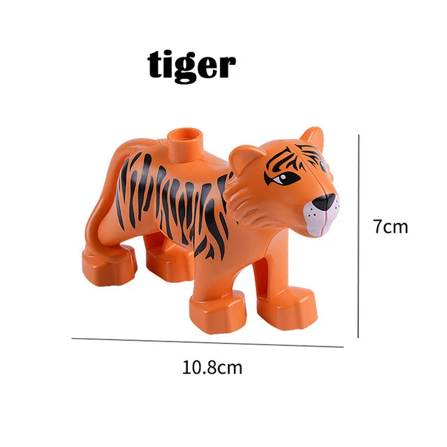 Tigger Duplos фигурки животных, большие наборы строительных блоков, слон, обезьяна, лошадь, детские мини Развивающие игрушки для детей, подарок - Цвет: Tigger