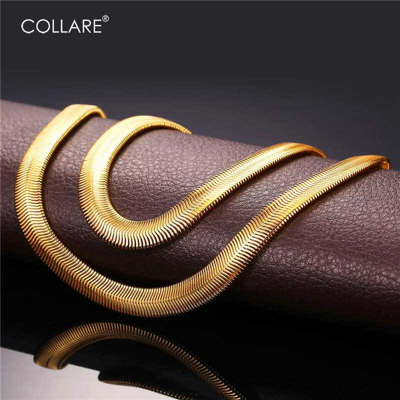 Collare Snake Link набор ювелирных изделий из нержавеющей стали золотой/Черный Цвет