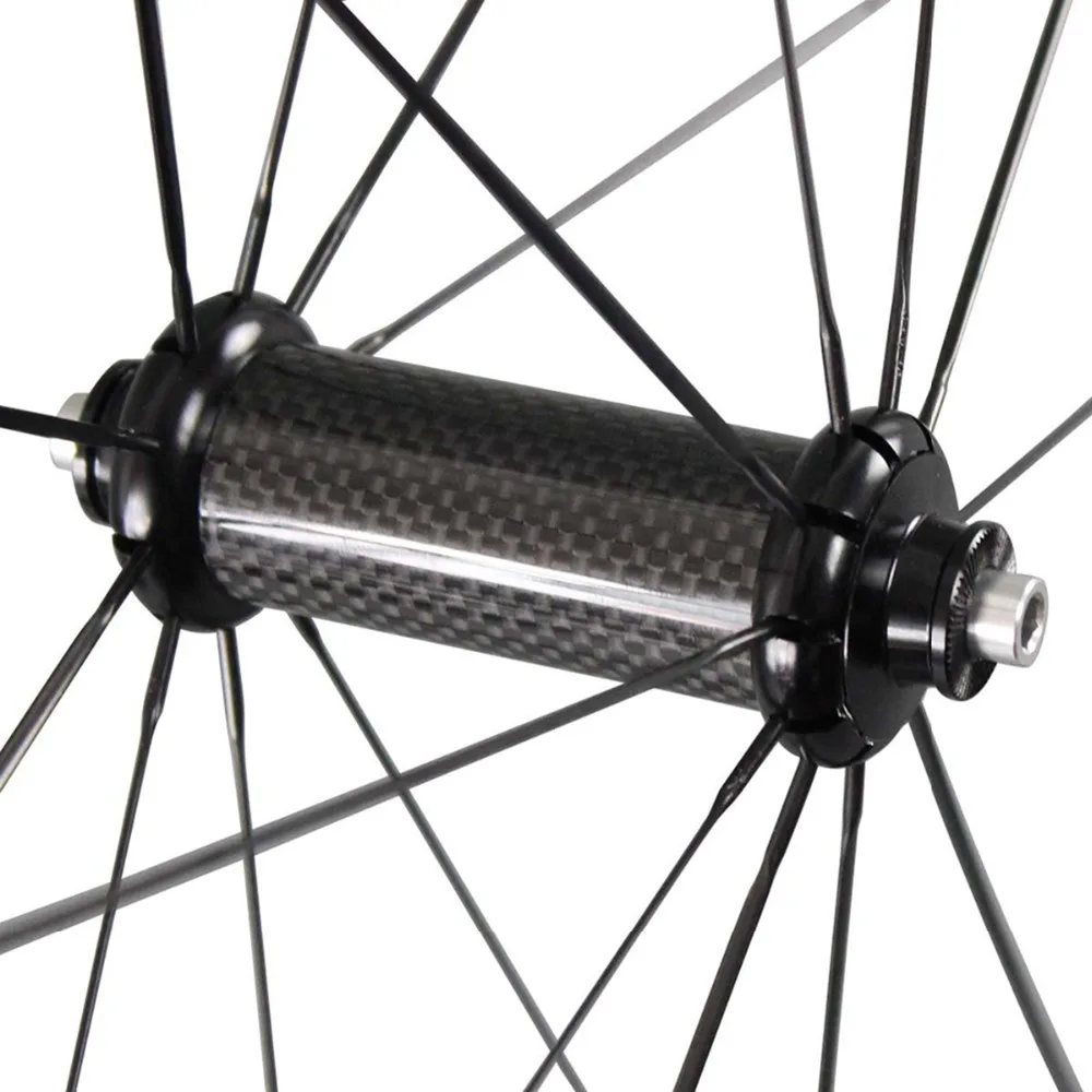 

7-tiger 700c carbon bike part 60mm clincher wheelset with power way R36 hubs pillar 1423 spoke light weight in 3k finish