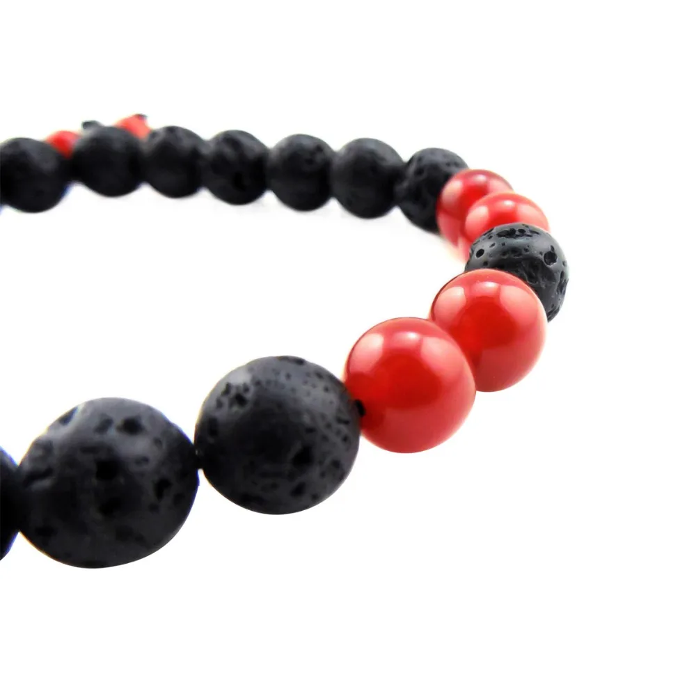 Регулируемый браслет из глины тигровый глаз 8 мм с диффузором лавового эфирного