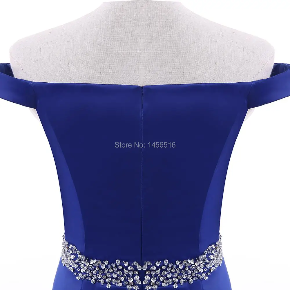 

Menoqo Elegant Beaded Royal Blue Mermaid Long Evening Dresses Prom Party Dress Robe De Soiree Longue off the shoulder