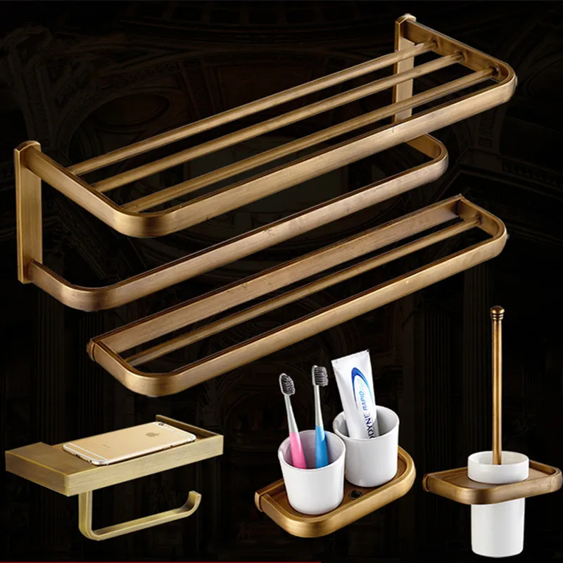 Аксессуары для ванной комнаты квадратная основа твердая латунь|set bathroom