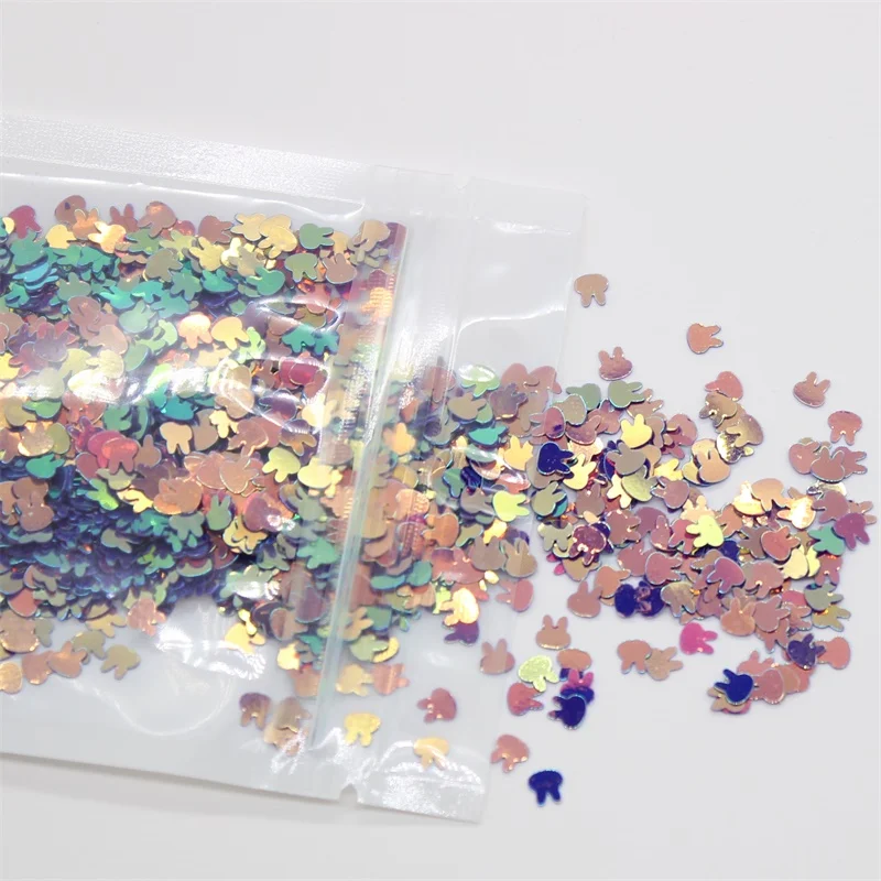 4 мм Разноцветные пайетки из ПВХ в форме ed Rabbit для изготовления открыток своими