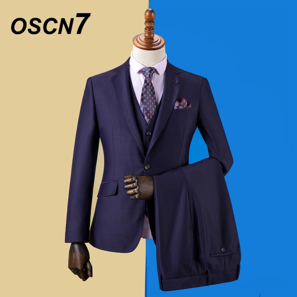 OSCN7 2019 клетчатые Костюмы Под заказ для мужчин Slim Fit Свадебная вечеринка мужской s