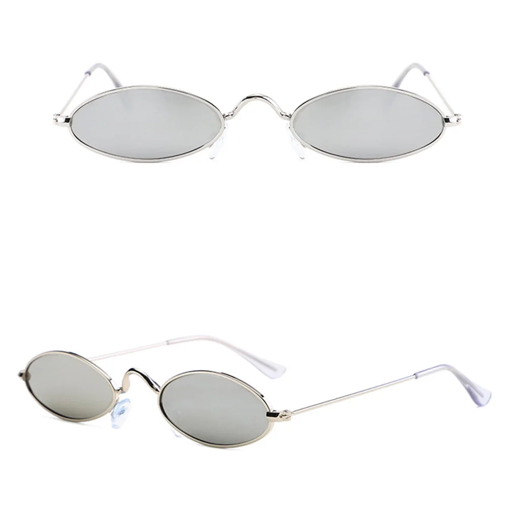 Silver frame mercury Модные солнцезащитные очки для мужчин, мужские ретро очки с металлической оправой, Желтые красные винтажные очки, маленькие круглые солнцезащитные очки для женщин D50 - Цвет линз: Silver frame mercury