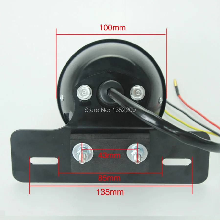Черный Металлический гриль Ретро тормозной задний светильник с кронштейном
