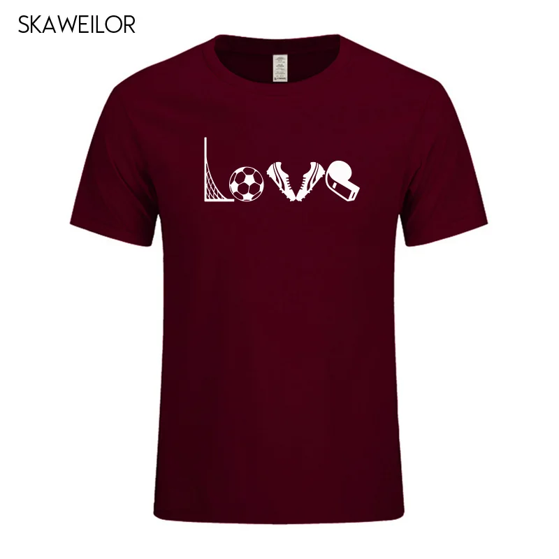 Love Soccers забавный подарок для Фанаты футболиста футболка игры в мяч ног Мужская с