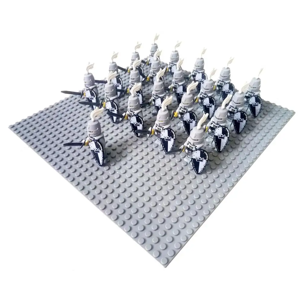 21pcs White Crown A 21 шт. замок средневекового возраста Королевский Король рыцарь крестоносцы Рыцари доспехи Римский Воин Строительный блок мини-фигурка общего телохранника - Цвет: 21pcs White Crown A