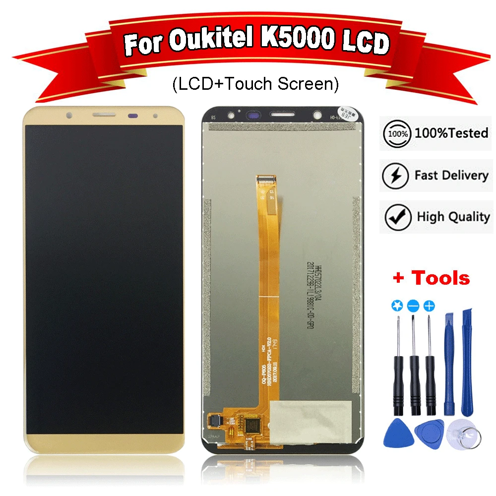 Для Oukitel K5000 ЖК-дисплей Дисплей и Сенсорный экран в сборе запасные Запчасти для K5000 lcd мобильный телефон+ Инструменты+ клей