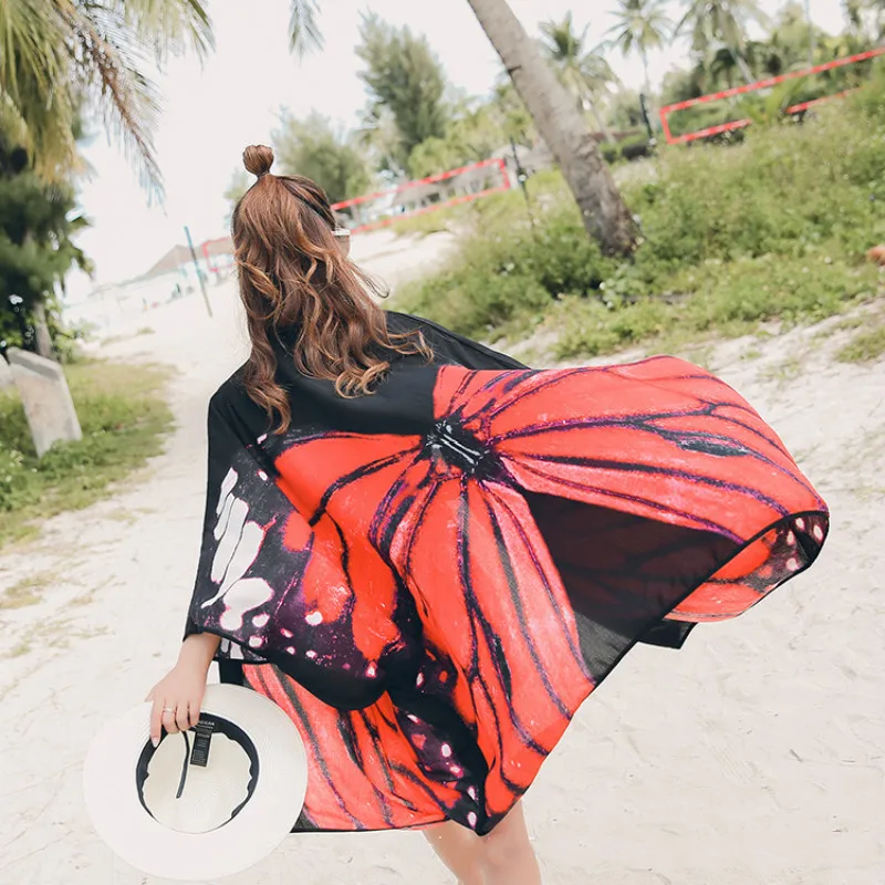 Женский кардиган с бабочками Donne Повседневный Кардиган Camicette Stampa Lungo женские топы|