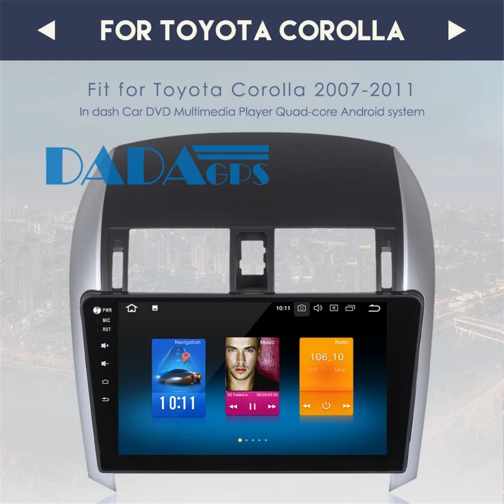 Автомагнитола на Android 9 0 4 ГБ 8 ядер GPS навигация для Toyota Corolla 2007 2011 без DVD плеера
