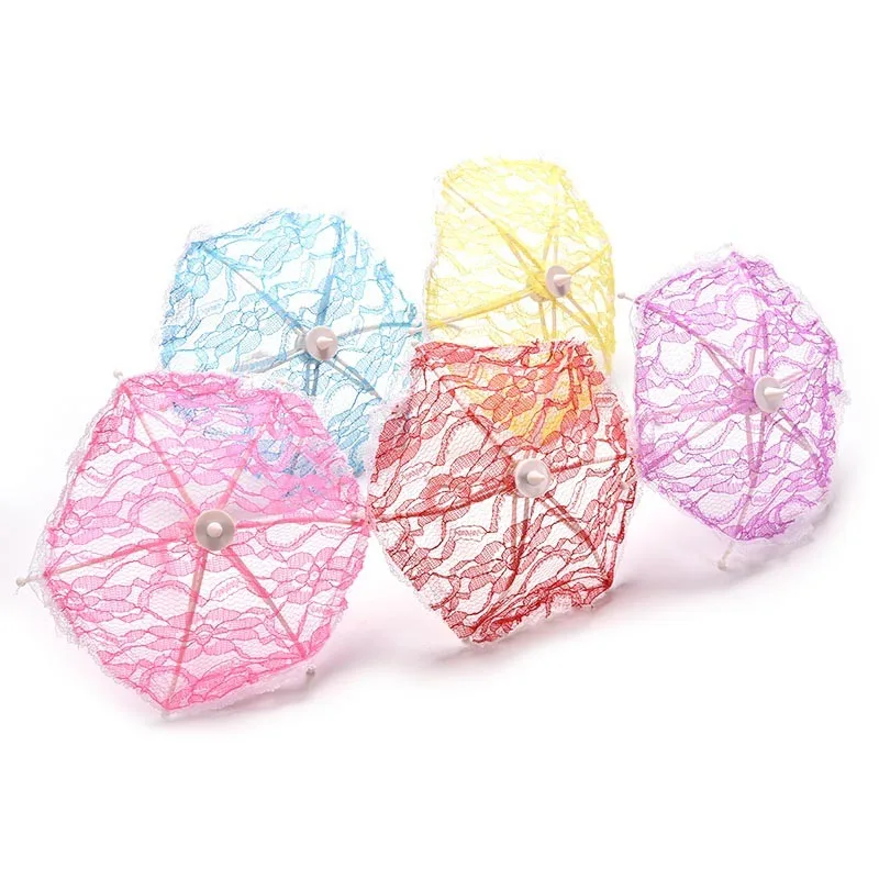 Миниатюрный женский зонтик кружевной аксессуары для кукольного домика Декор