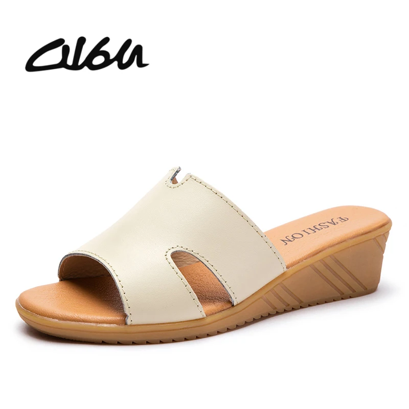 Женские босоножки без задника женская обувь шлепанцы Летние на танкетке женские