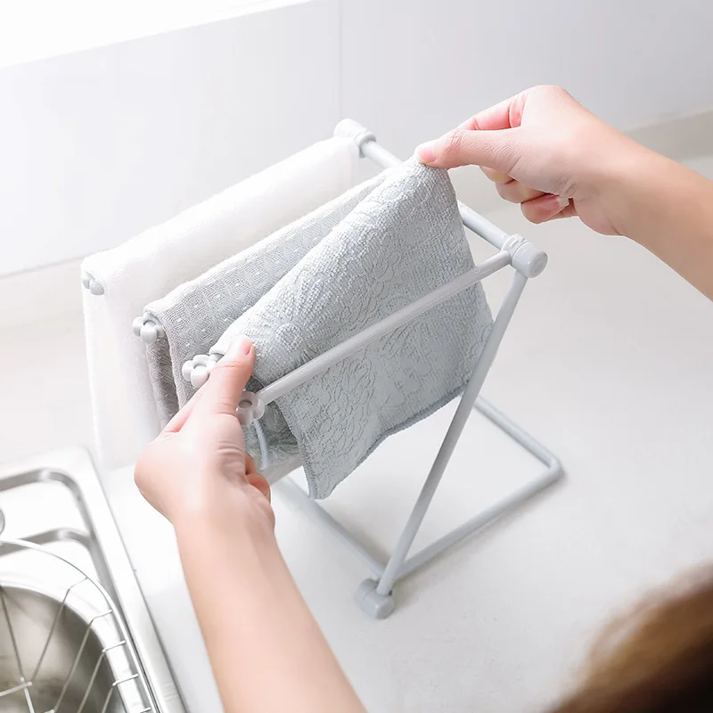 

Creative foldable kitchen towel rack Punch-free countertop cup storage rack
