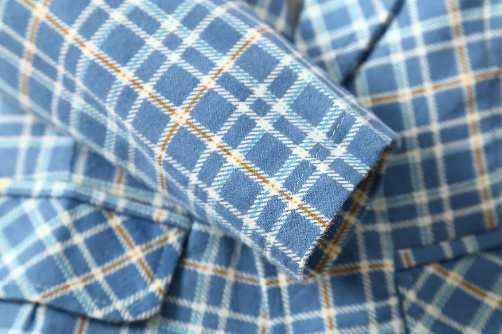 Тканый хлопковый блейзер для мальчиков ясельного возраста голубой клетчатый