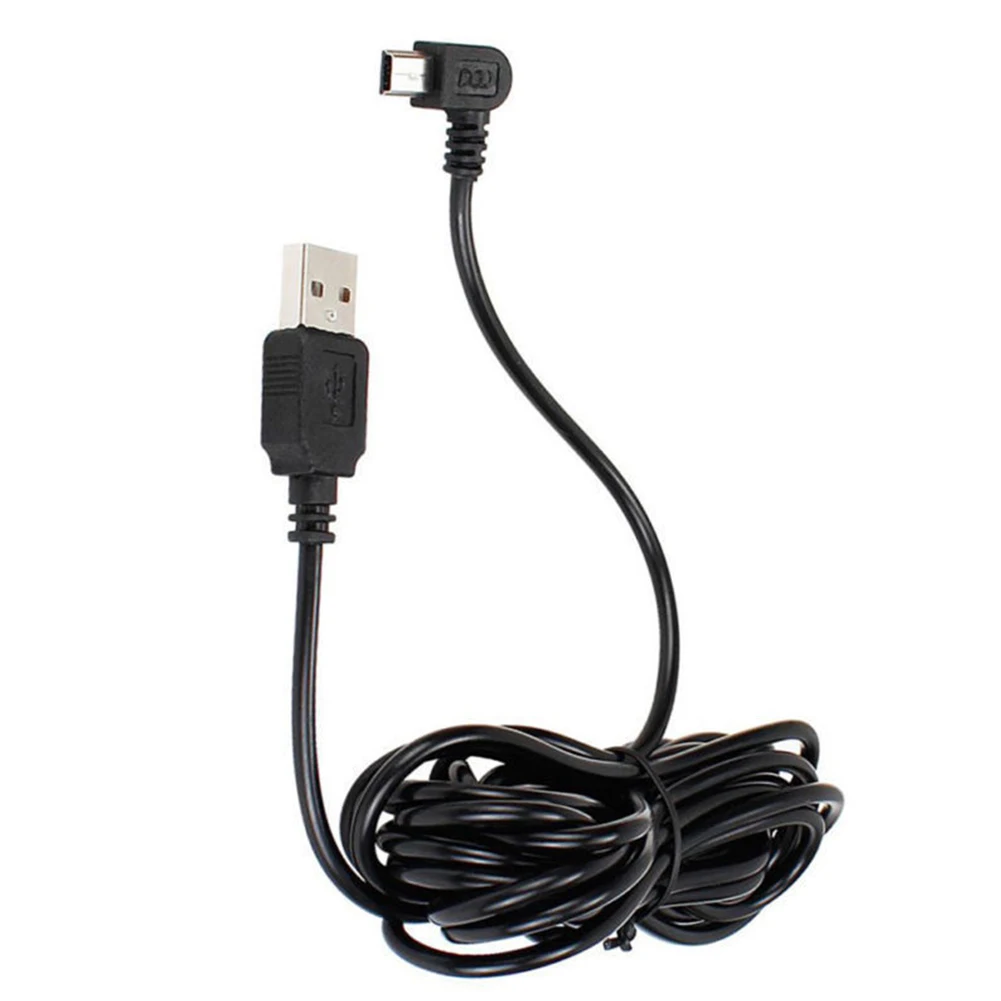 Charging Cable Data L Shaped 3.5m Durable GPS Navigator Portable Power Plug Right Angle USB Mini 5Pin Driving Recorder |