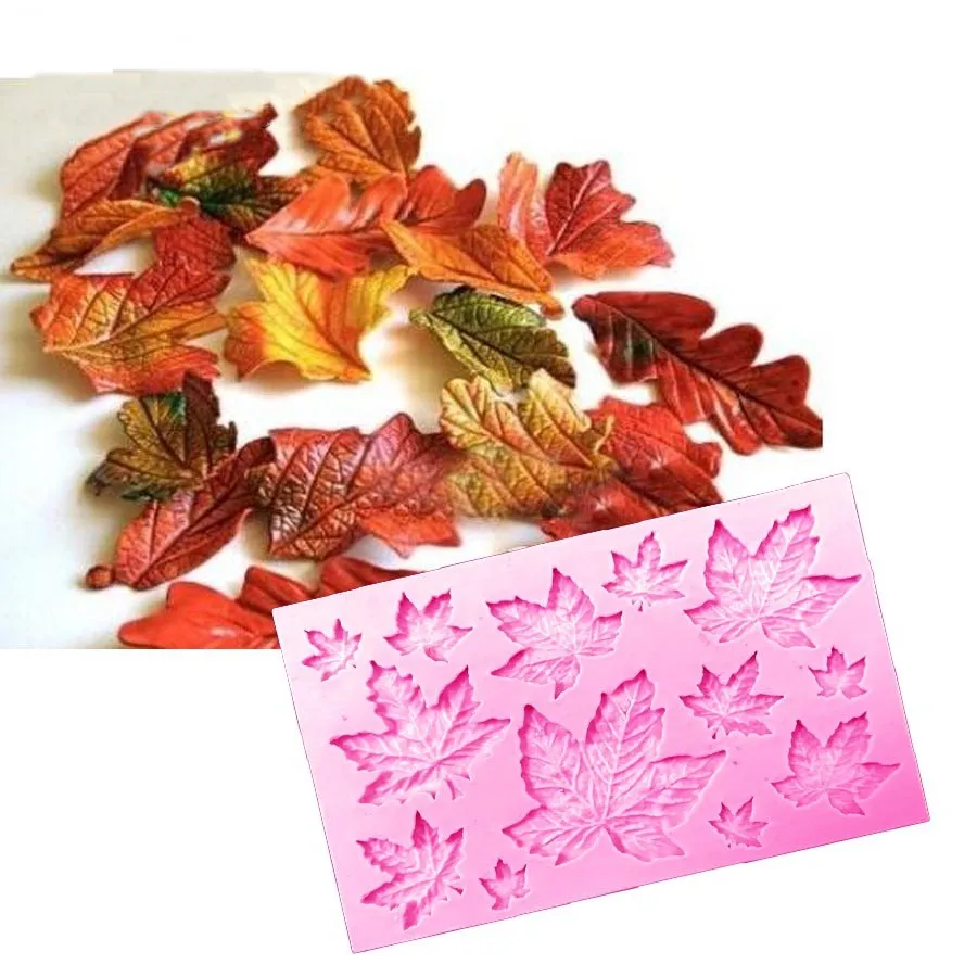 

3D Maple Leaf Silicone Soap Mold Fondant Baking Tools Chocolate Sugarcraft Jelly Handmade Soap Moulds DIY Cake Border Decorating