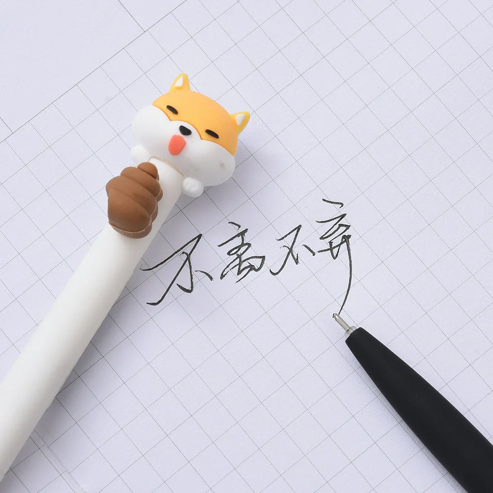 

36 pcs/lot Dog Poo Gel Pen Cute 0.5 mm black ink Signature Pen School Office writing Supplies Promotional Gift
